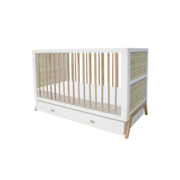 THEOBEBE - łóżeczko niemowlęce MARELIE white&amp;amp;beige 70x140 cm